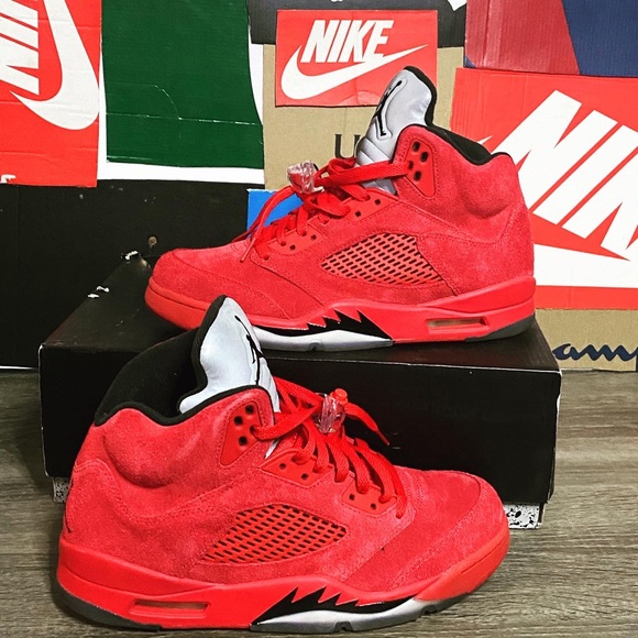 Jordan 5 red suede